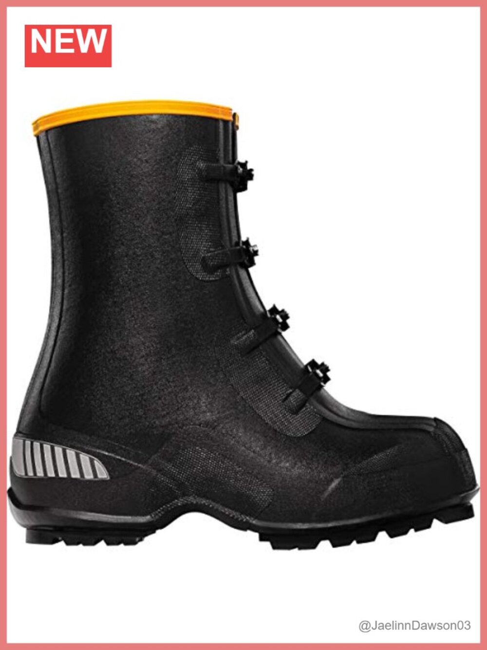 LaCrosse 12" Fleece-Lined Work Rain Boots Rubber Waterproof Studded ATS Overshoe